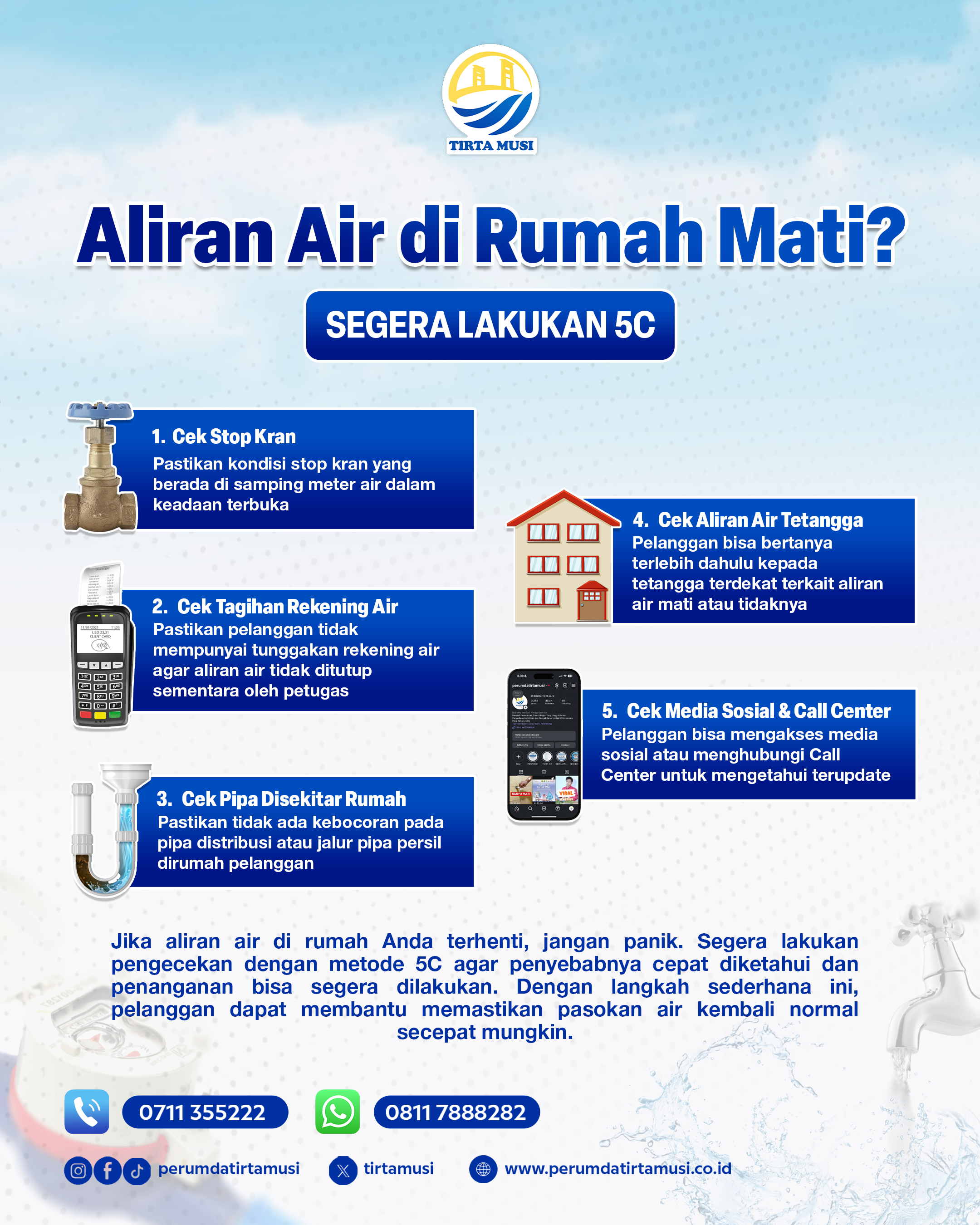 ALIRAN AIR DIRUMAH MATI? SEGERA LAKUKAN 5C